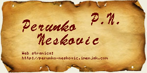 Perunko Nešković vizit kartica